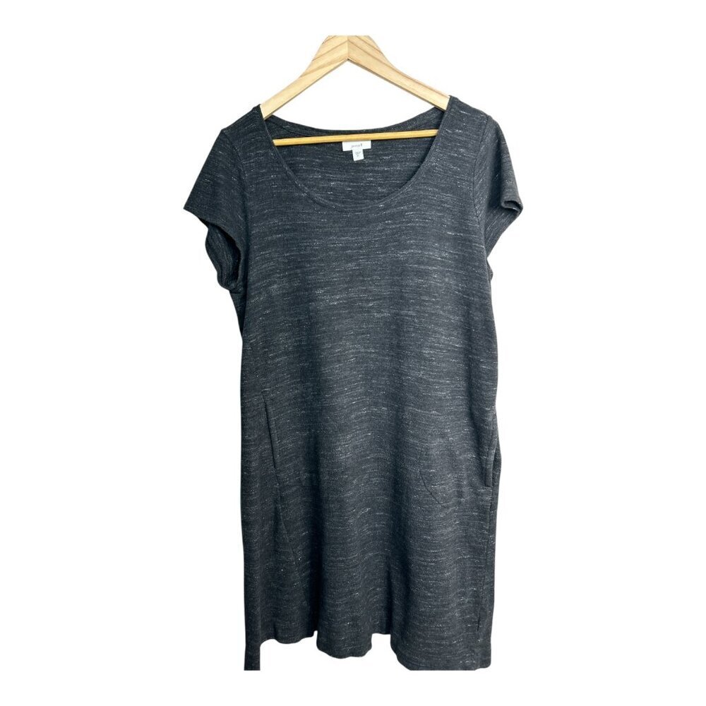 Pure Jill Scoop Neck Gray & White‎ Shift/T-Shirt Dress Size M  Casual Loungewear